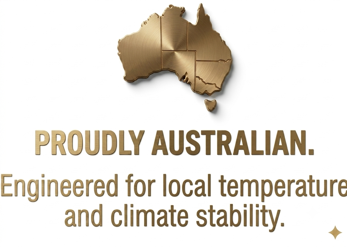 Proudly Australian - Engineered for local temperature and climate stability.